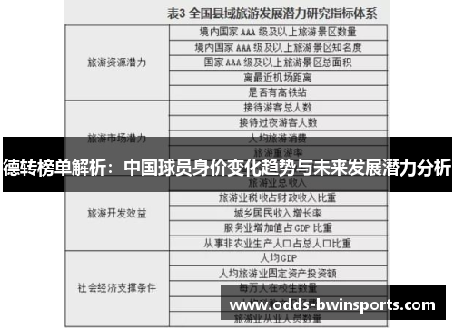 德转榜单解析：中国球员身价变化趋势与未来发展潜力分析